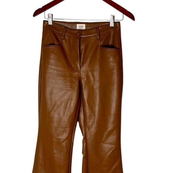 Aritzia Wilfred Beatrix Pants- High Waist Vegan Leather Flare a Pants- Size 2 - Picture 7 of 15